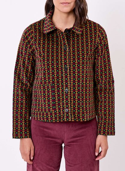 Veste courte velours imprimé côtelé LYSIANE