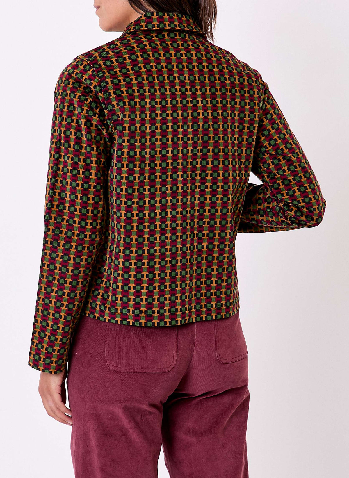 Veste courte velours imprimé côtelé LYSIANE