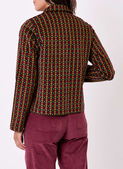Veste courte velours imprimé côtelé LYSIANE