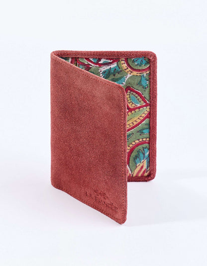 Pochette passeport en Suède de cuir VATA