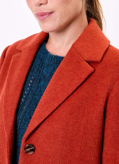 Manteau droit lainage uni AUDREY