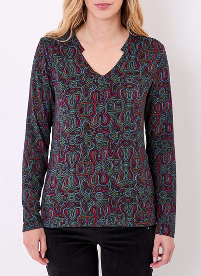 T-shirt imprimé fluide col V maille ORVAR