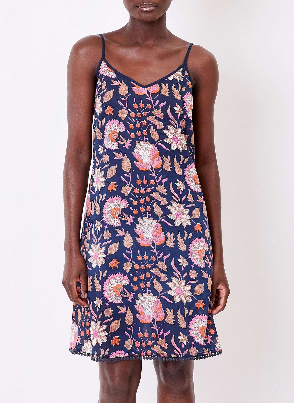 Robe coton bio imprimé fines bretelles IONA