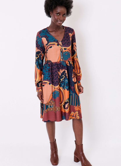 Robe empire fluide imprimée EUDOKO