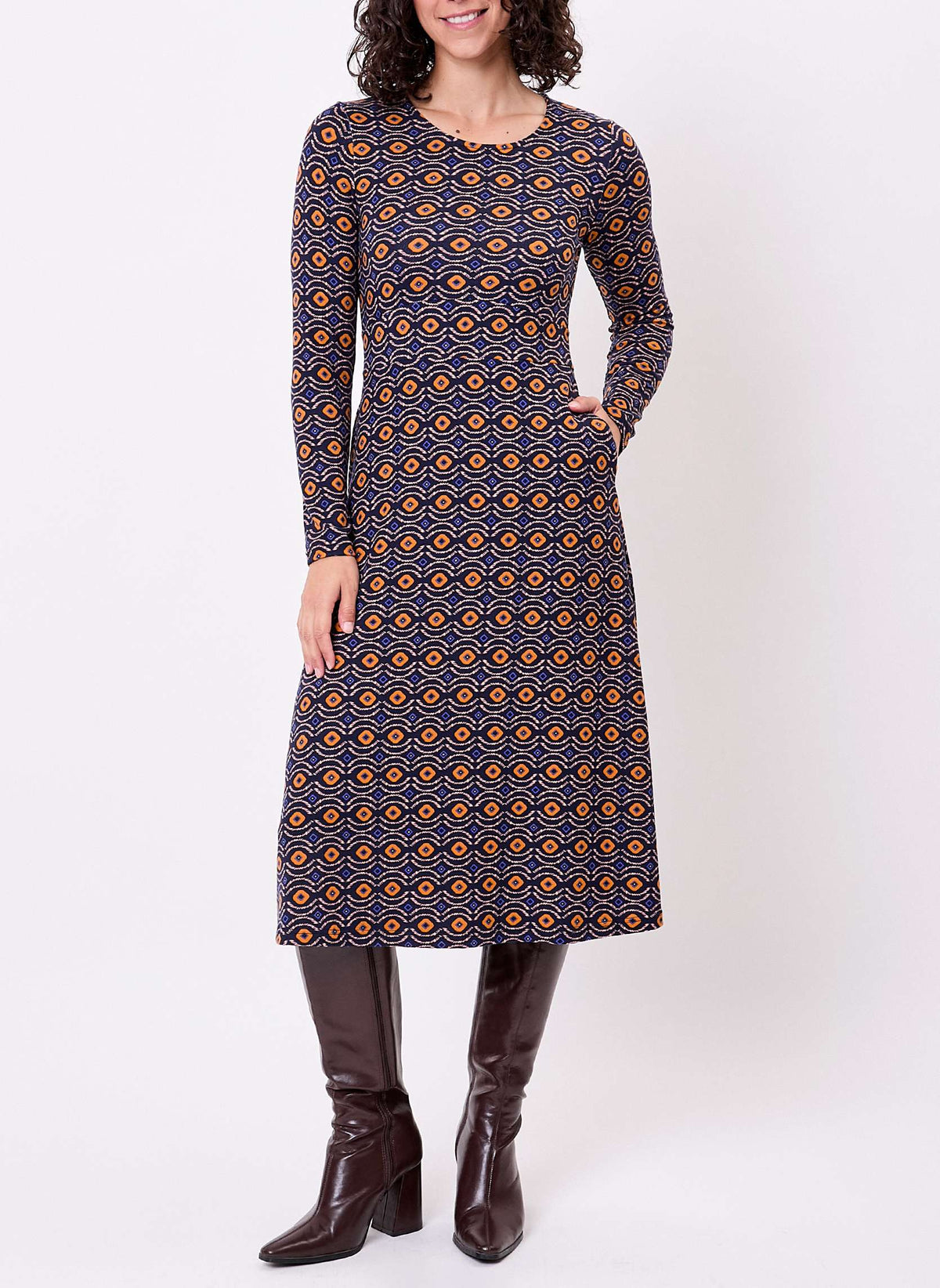 Robe midi imprimée maille fluide BANY