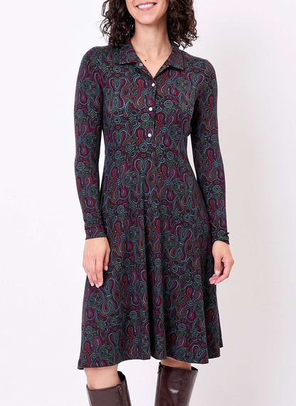Robe chemise maille fluide imprimée SANDA